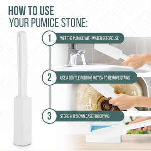 Powerstone Pumice Stone Toilet Bowl Cleaner with Extra Long Handle - 1 Pack | 3'' Longer Handle | Remove Hard Water Stains, Rings & Limescale from Toilets, Bathtubs, Sinks, Pools, BBQ